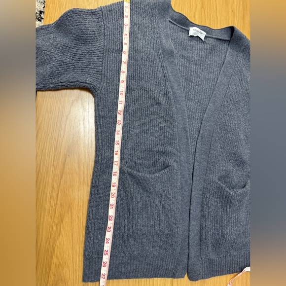 Wilfred Free by Aritzia Open Front Gray Merino Wool Cardigan Sweater Pocket Sz S - Picture 8 of 9